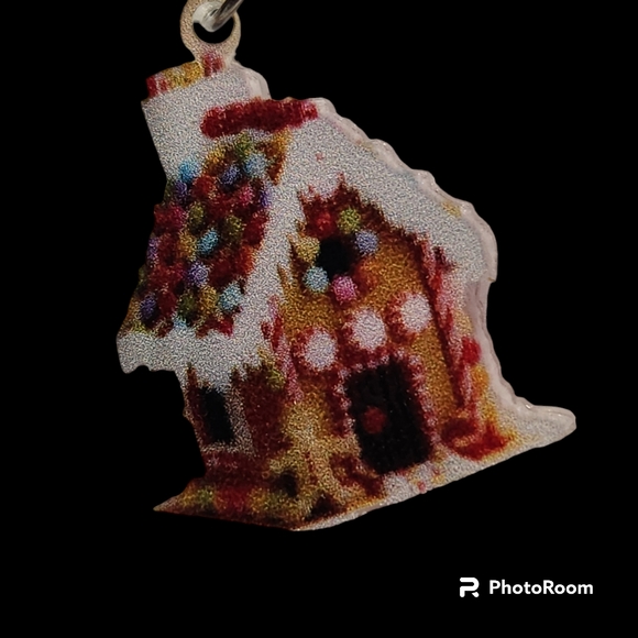 Decorated Christmas House Earrings Holiday Decorations Lights - Picture 3 of 9